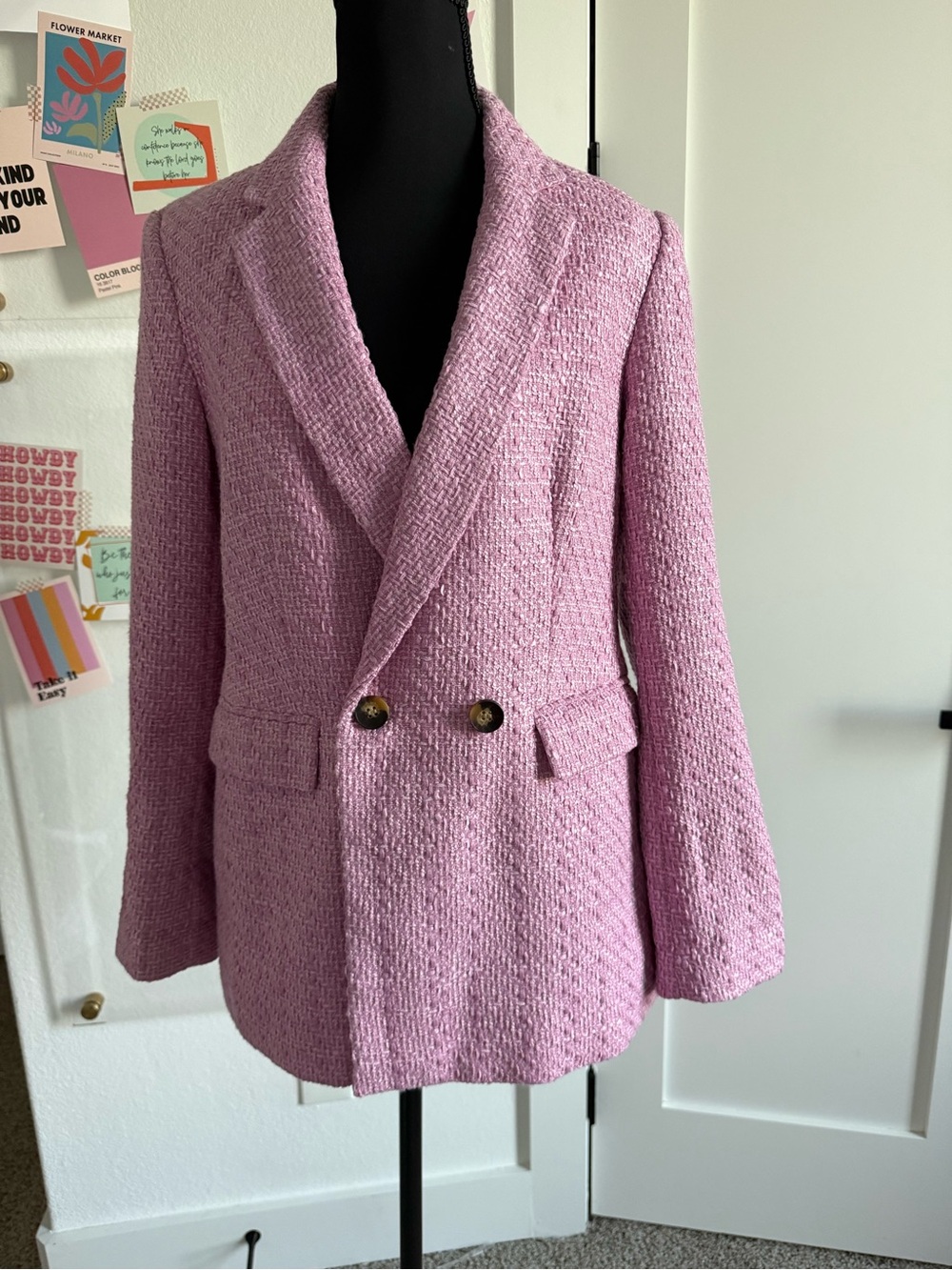 Ann Taylor The Crosby Bouclé Double-Breasted Blazer Jacket